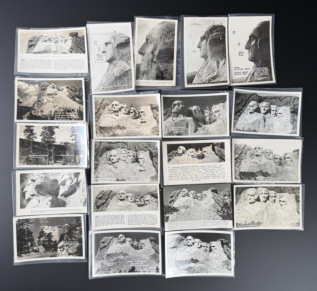 Mount Rushmore Construction RPPC Postcards: 20 total.