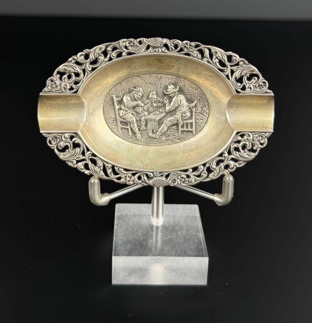 Dutch Holland Silverplate Tavern Ashtray: 34.3 grams. 3 7/8" by 2 1/2".