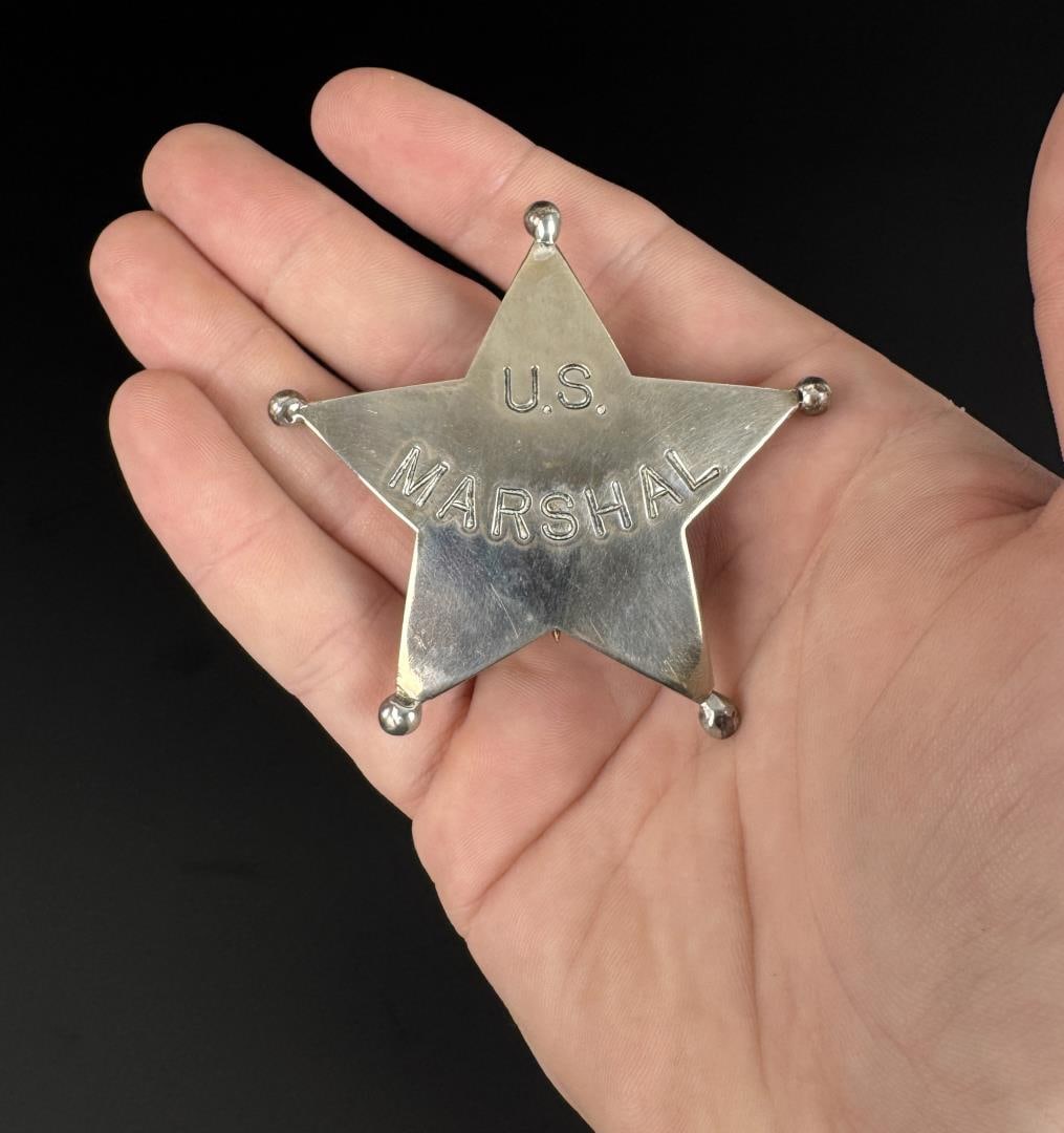 US Marshal Star Badge Langenbacker: Believed to have been made by David Langenbacker. 2 1/2" diameter.