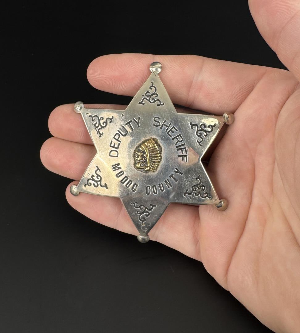 Deputy Sheriff Modoc County California Badge: Made by David Langenbacker. 2 1/2" diameter.
