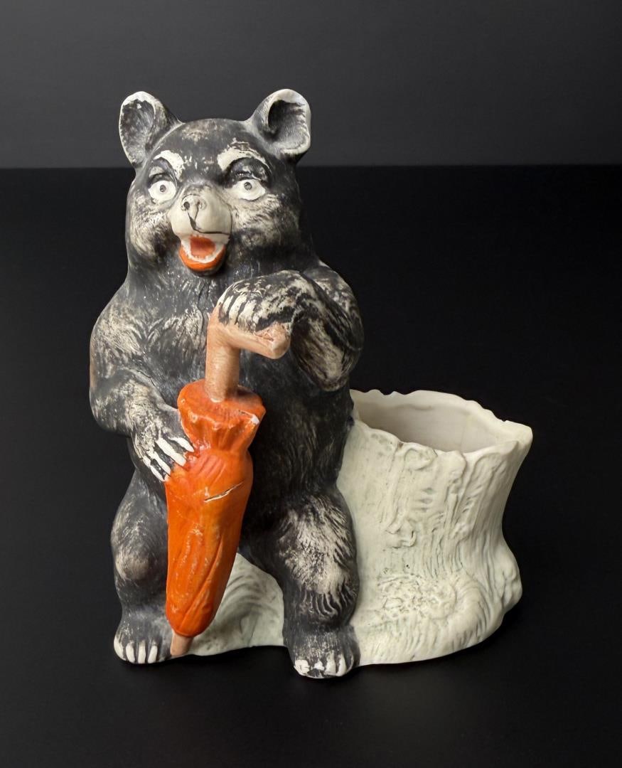 Bisque Bear with Umbrella Toothpick Holder (1 of 6)