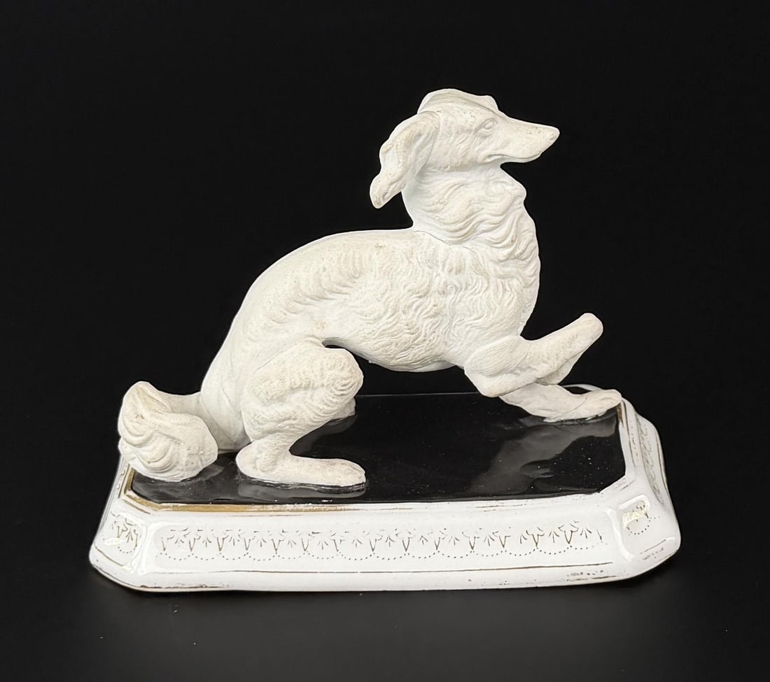 Staffordshire Bisque Borzoi Russian Hound (1 of 5)