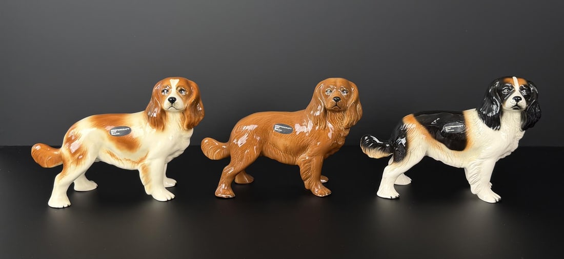 Coopercraft Cavalier King Charles Spaniels: 8 1/2" by 6" by 3 1/4".