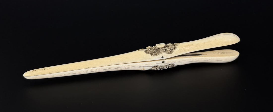 Ivory Glove Stretcher Montana Residents Only: 10 1/4" by 1 1/2" by 7/8". Victorian era and made by Barrett and Sons. No sales outside of the state of Montana. Anyone attempting to purchase that resides in a different state will have their bidding