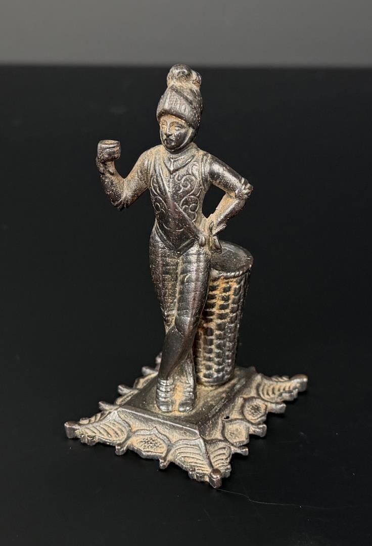 Victorian Cast Iron Knight Match Striker: 3 1/4" by 2" by 1 7/8".