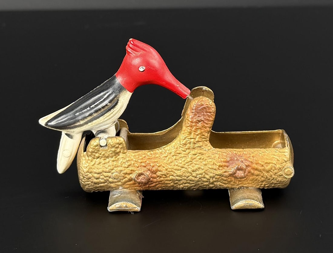 Cast Iron Mechanical Woodpecker Toothpick Holder (1 of 5)