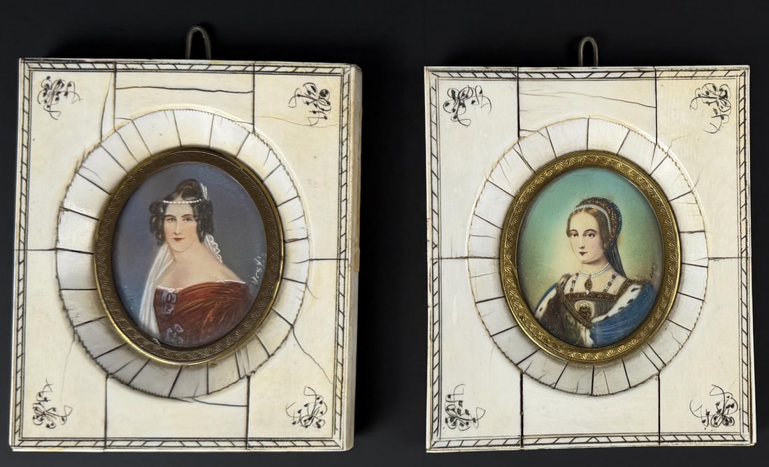 Georgian Ivory Framed European Miniature Portraits (1 of 3)