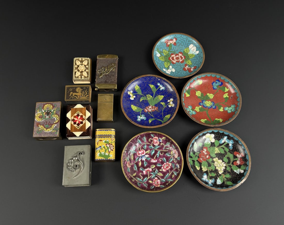 Chinese Cloisonne Dishes and Match Safes (1 of 9)