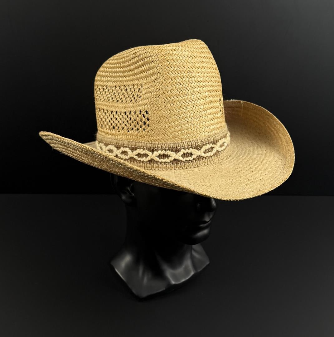 Lariat Straw Montana Cowboy Hat: Size 7.