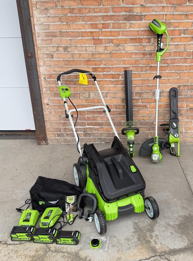 Greenworks Electric Lawn Mower Yard Tool Set (1 of 20)