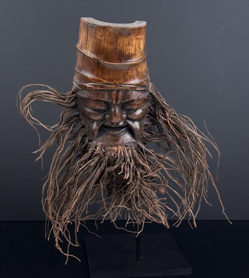 Chinese Bamboo Root Shou Lao Face (1 of 3)