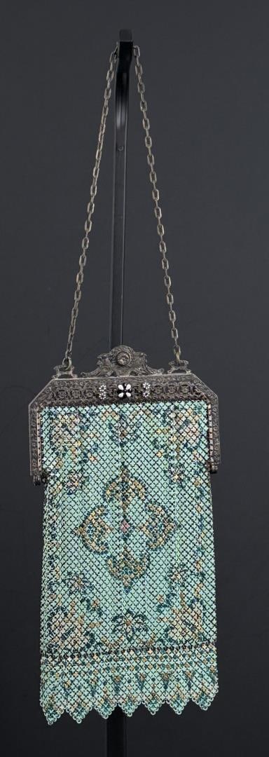 Art Deco Floral Mandalian Enamel Mesh Purse (1 of 7)