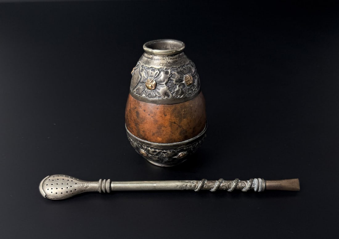 Argentinian Silver Mounted Yerba Mate Set - 2
