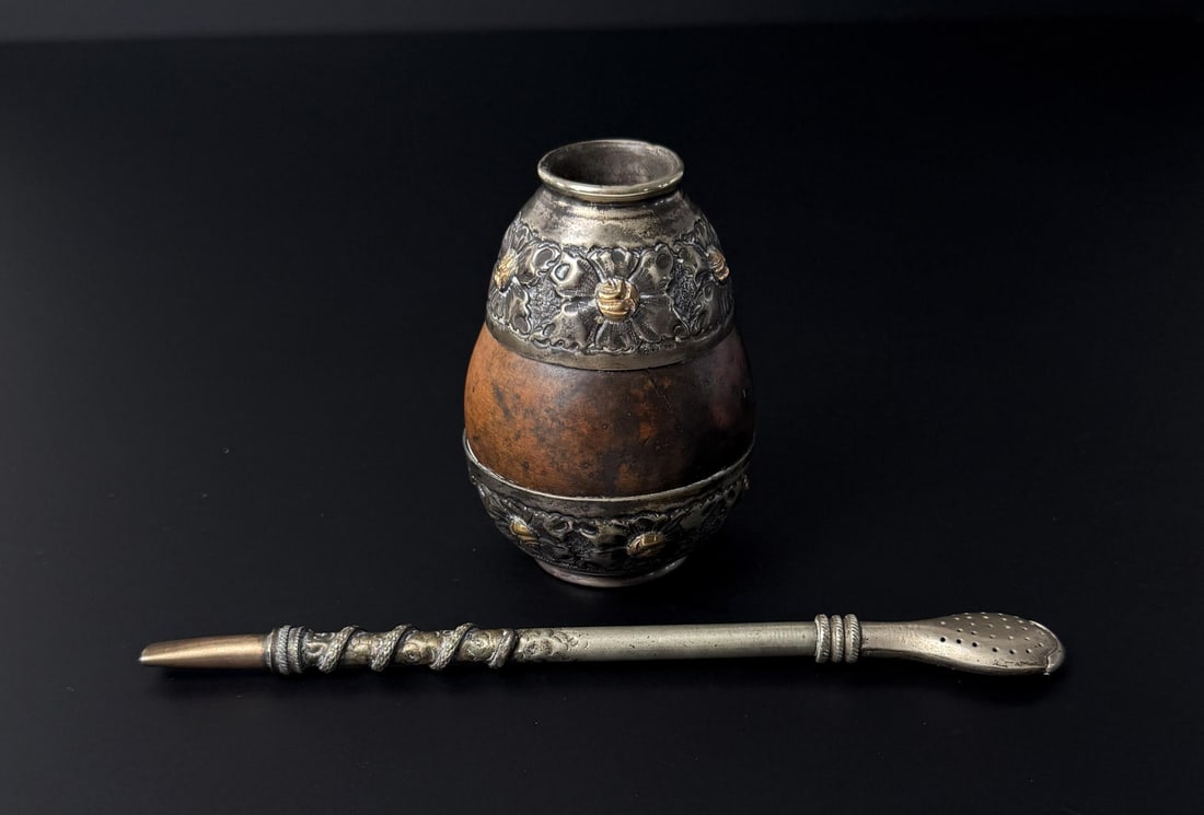 Argentinian Silver Mounted Yerba Mate Set - 3
