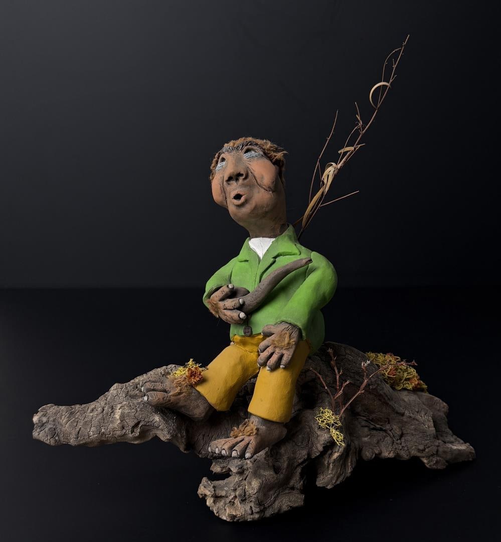 Folk Art Clay Hobbit Sculpture (1 of 7)