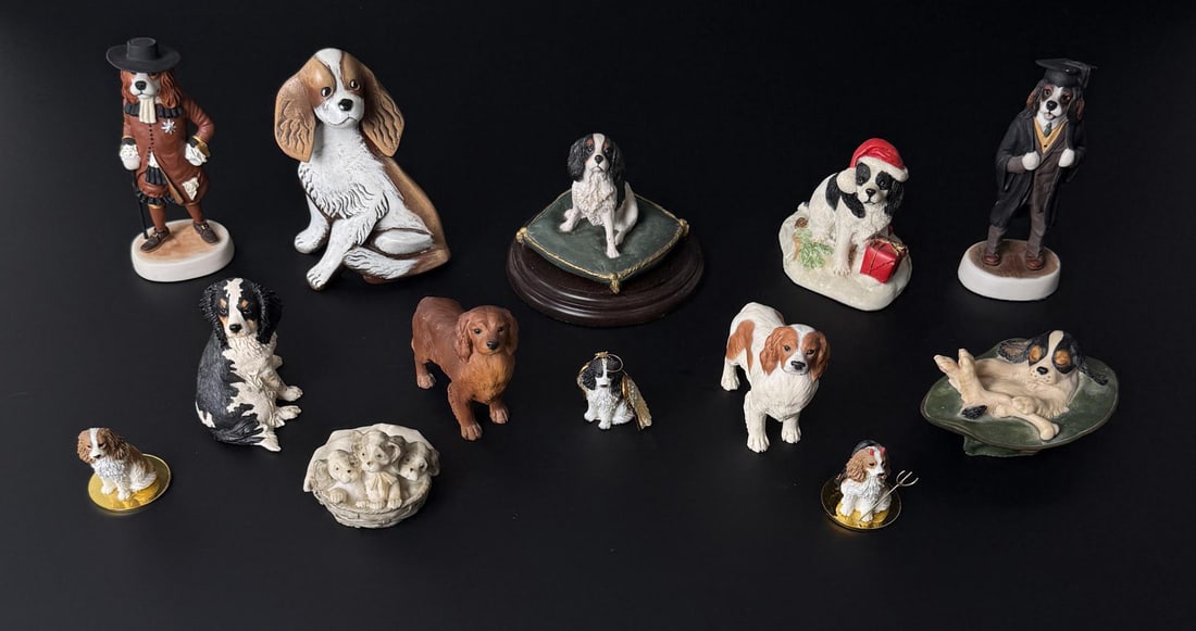 Collection of Resin Dog Figurines (1 of 12)