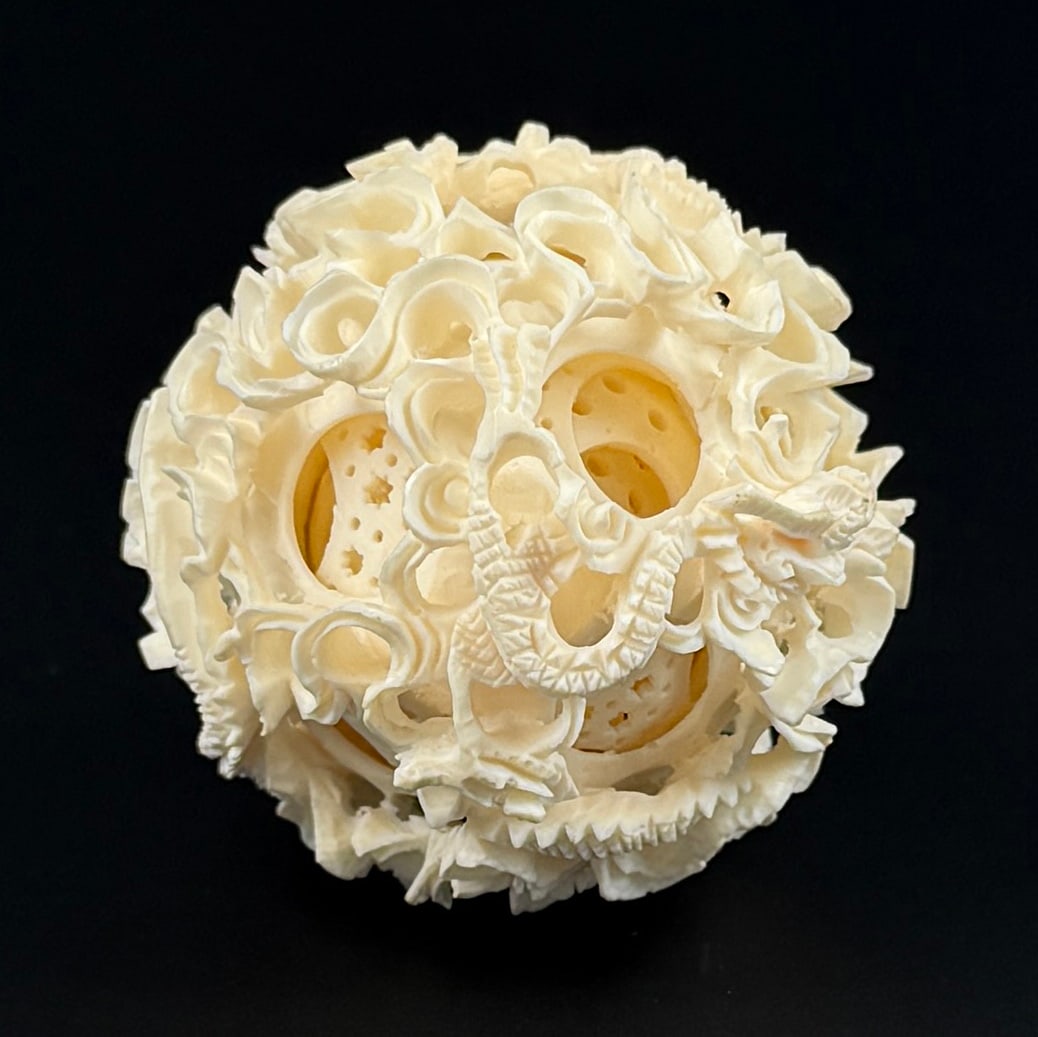 Antique Chinese Puzzle Ball Montana Residents Only: 2 1/8" diameter. No sales outside of the state of Montana. Anyone attempting to purchase that resides in a different state will have their bidding privilege's revoked indefinitely.