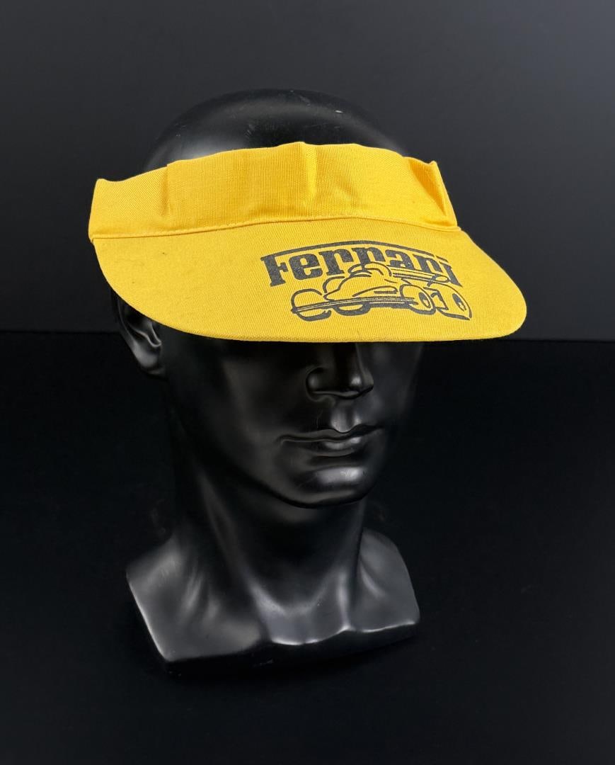 Vintage Ferrari Race Car Visor Hat: Adjustable.