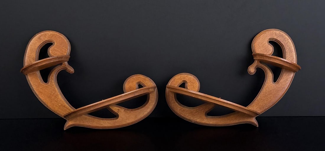 Art Nouveau Wood Wall Shelves (1 of 4)