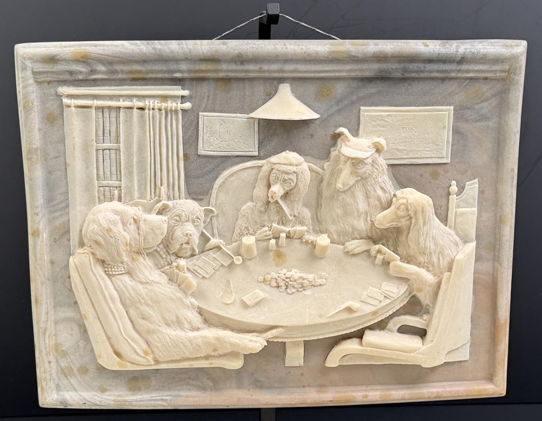 Dogs Playing Poker Cast Resin Decorative Plaque (1 of 5)
