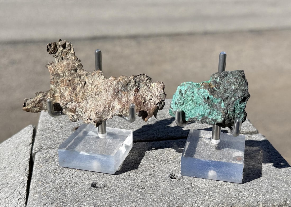 Malachite and Michigan Float Copper Specimens (1 of 4)