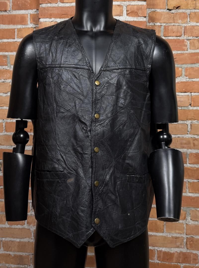 Italian Stone Design Navarre Leather Vest: Size 2xl. Made from Eel.