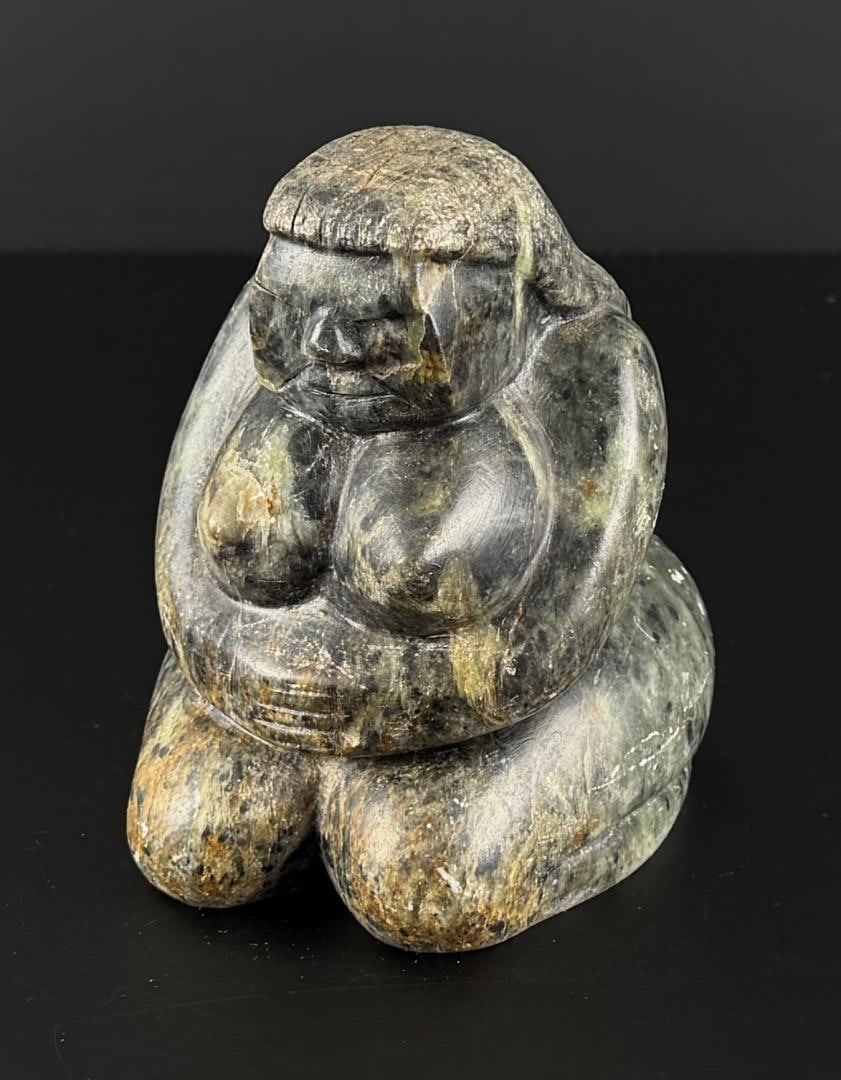 Alaskan Inuit Eskimo Carved Soapstone Woman (1 of 5)