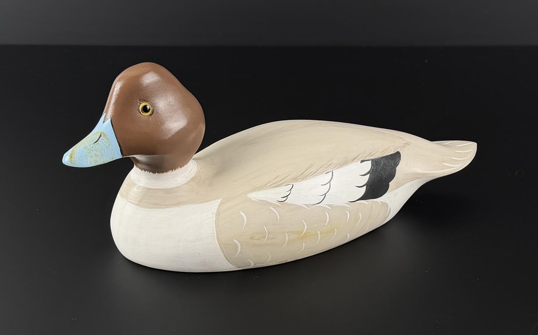 Idaho Carved Wood Duck Decoy: 11 1/4" by 5 1/8" by 4 7/8"