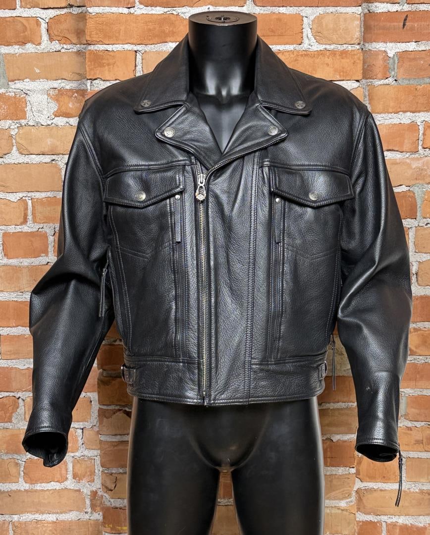 Harley Davidson Motorcycle Leather Jacket: Size Medium.