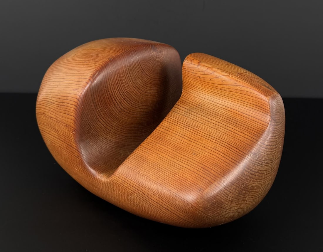 Mid Century Carved Wood Organic Sculpture: 11 5/8" by 6 1/2" by 6 1/8"