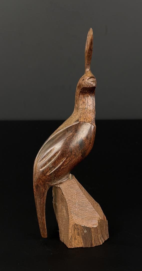 Mexican Ironwood Quail Carving: 7 3/4" by 2 3/4" by 2 1/4"