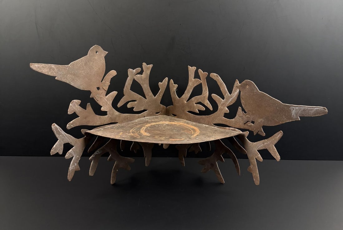 Sheet Metal Bird Garden Shelf: 19" by 12" by 10"