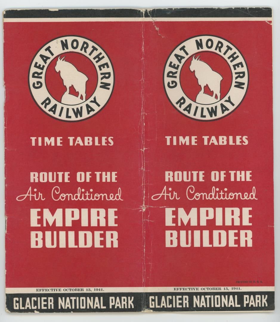 Great Northern Railway Montana Time Tables (1 of 3)