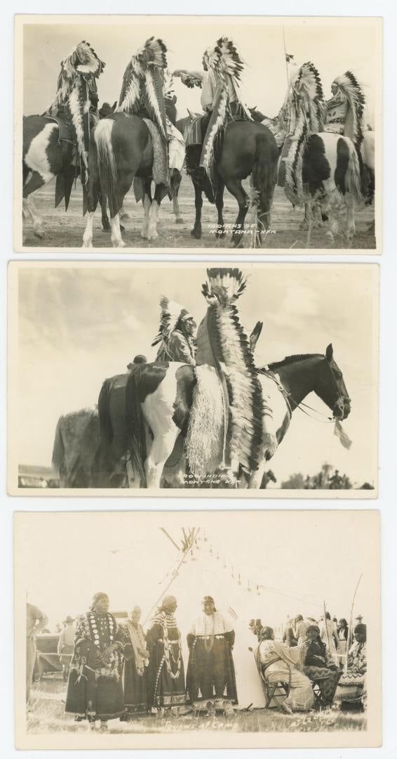Crow Montana Indians RPPC Postcards (1 of 3)