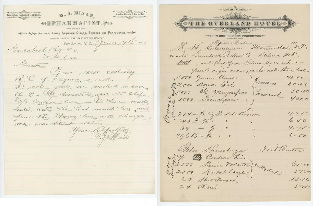 Fort Benton Montana Territory Billheads (1 of 6)