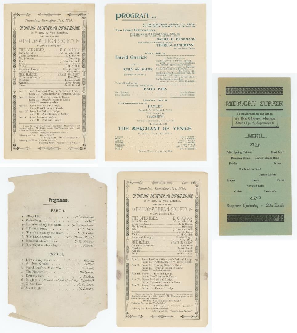 Virginia City Montana Territory Theater Programs (1 of 12)