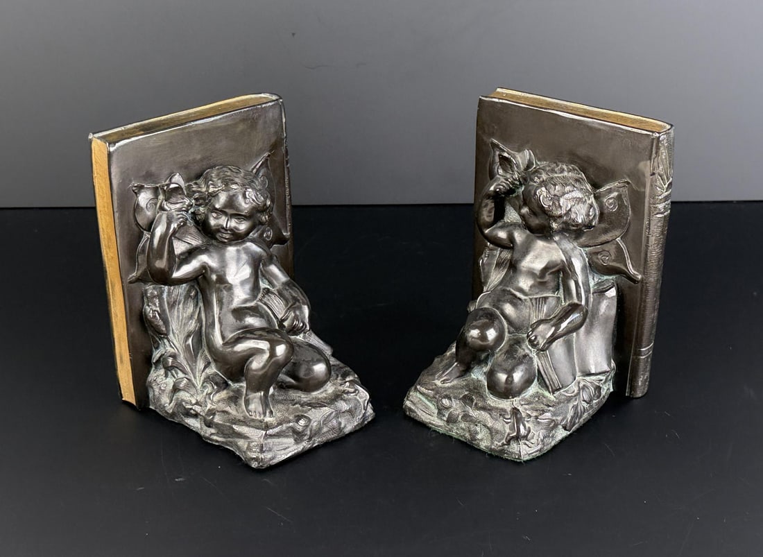 Victorian Cherub Bookends: 4 5/8" by 6 1/4"