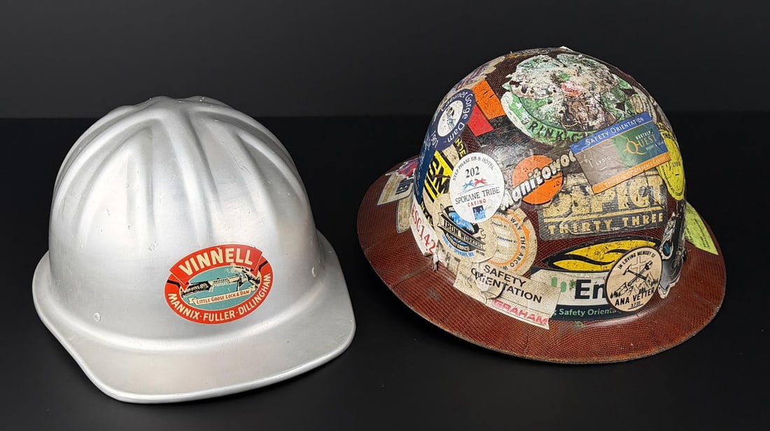 Group of McDonald MSA Hard Hat Helmets: 10 1/2" by 12" wide.