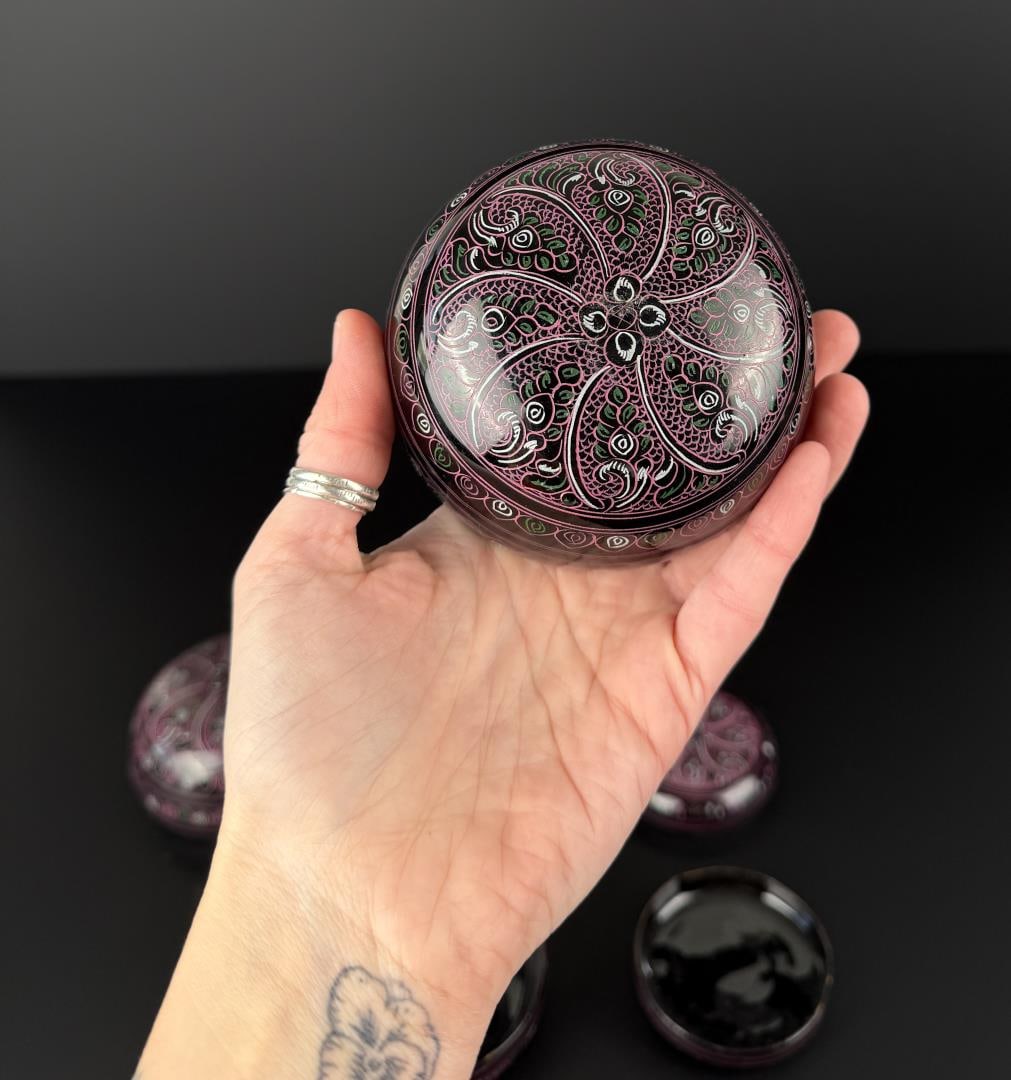Thai Black Lacquer Nesting Bopwls - 4