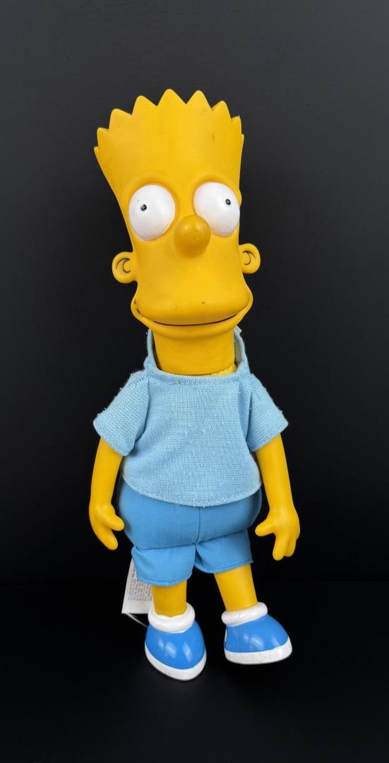 Bart Simpson Vinyl Head Plush Doll: 1990s, nice example.
