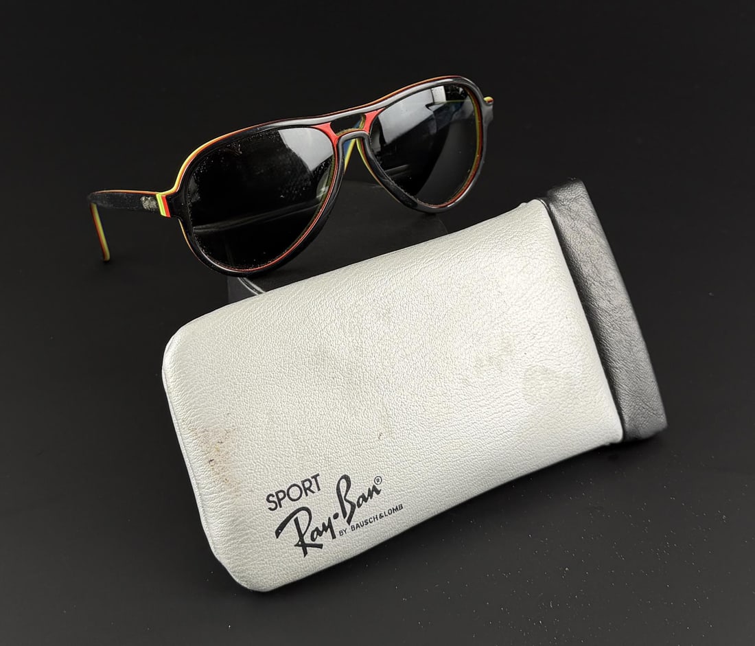 Ray Ban Vagabond Olympics Aviator Sunglasses: 5 5/8" wide.