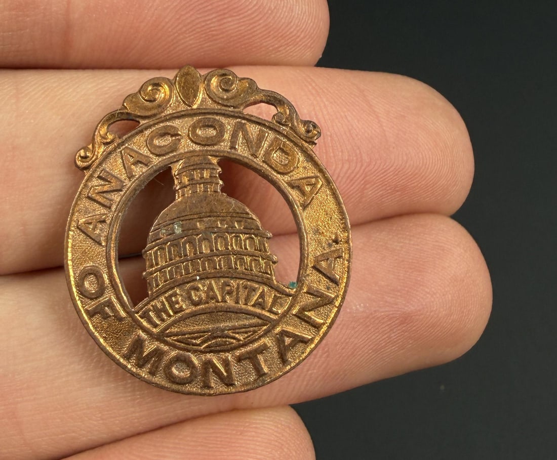 1894 Anaconda For Montana Capital Pin: 1 1/8" long.