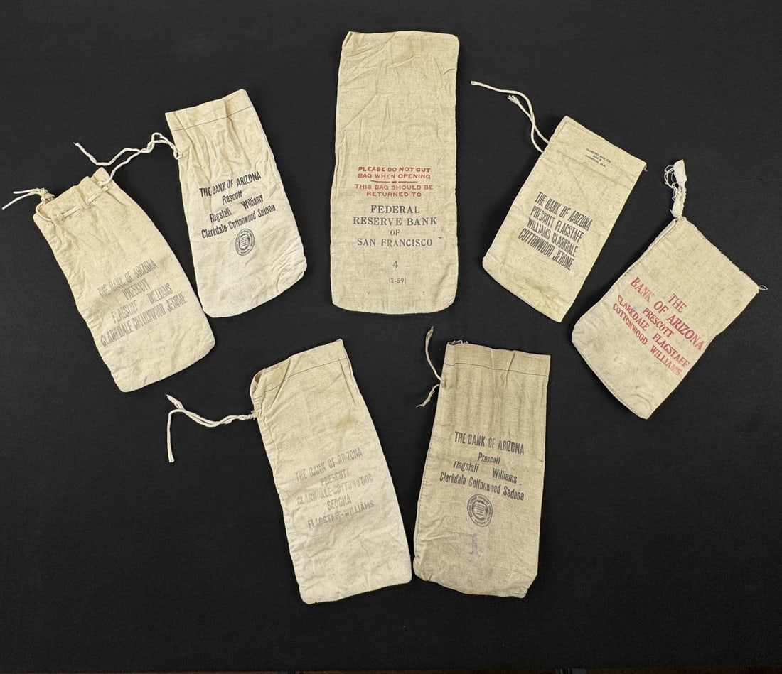 Collection of Antique Bank Bags (1 of 10)
