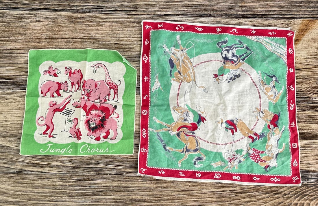 Vintage Cowboy Bandanas Handkerchiefs: Nice grouping.