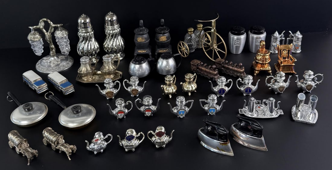 Collection of Metal Salt & Pepper Shakers: Nice grouping.
