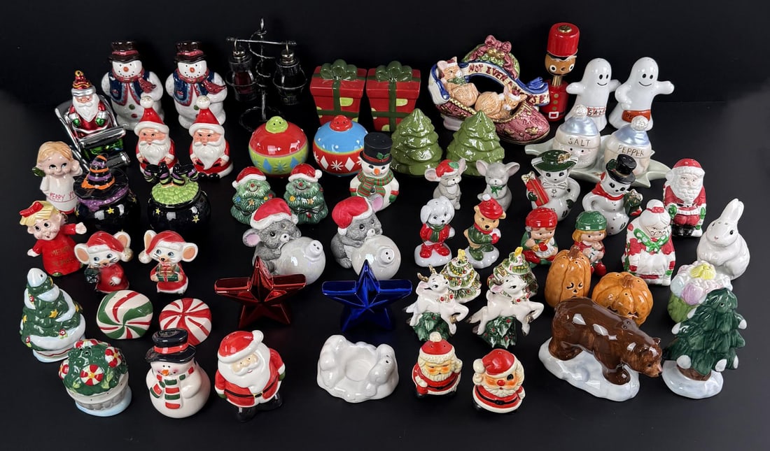 Collection of Holiday Salt & Pepper Shakers: 31 pairs.