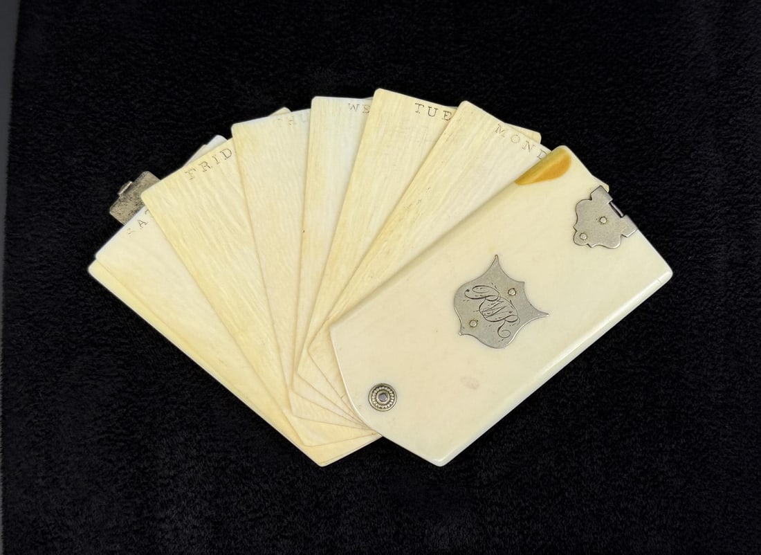 Civil War Soldiers Ivory Pocket Diary: 1 3/8" by 2 5/8". Nice example. This item cannot be shipped to Oregon, California, Hawaii, New York, New Jersey, Internationally, or any other state that prohibits.