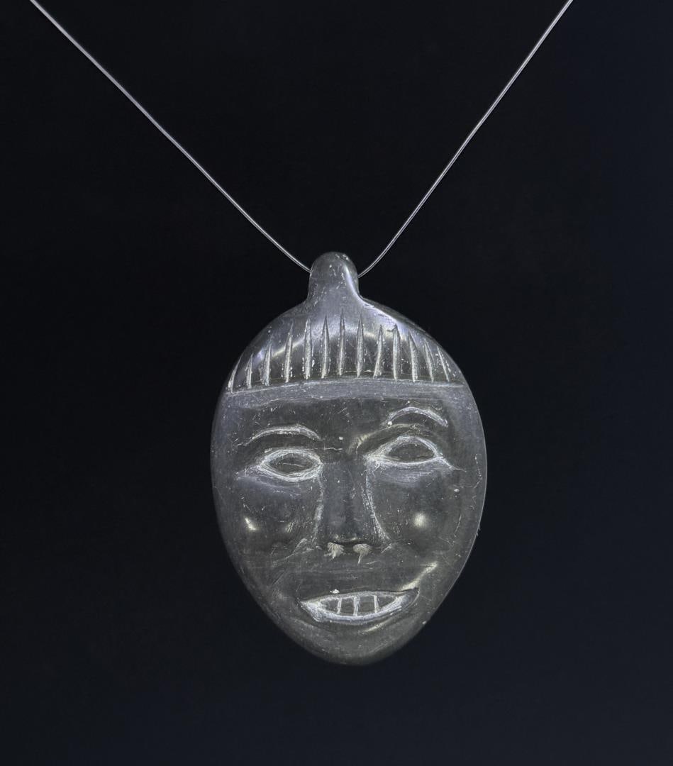 Alaskan Inuit Eskimo Soapstone Face Pendant (1 of 3)