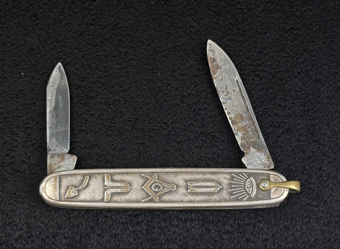 Colonial Masonic Freemason Pen Knife: 2 7/8" long closed.