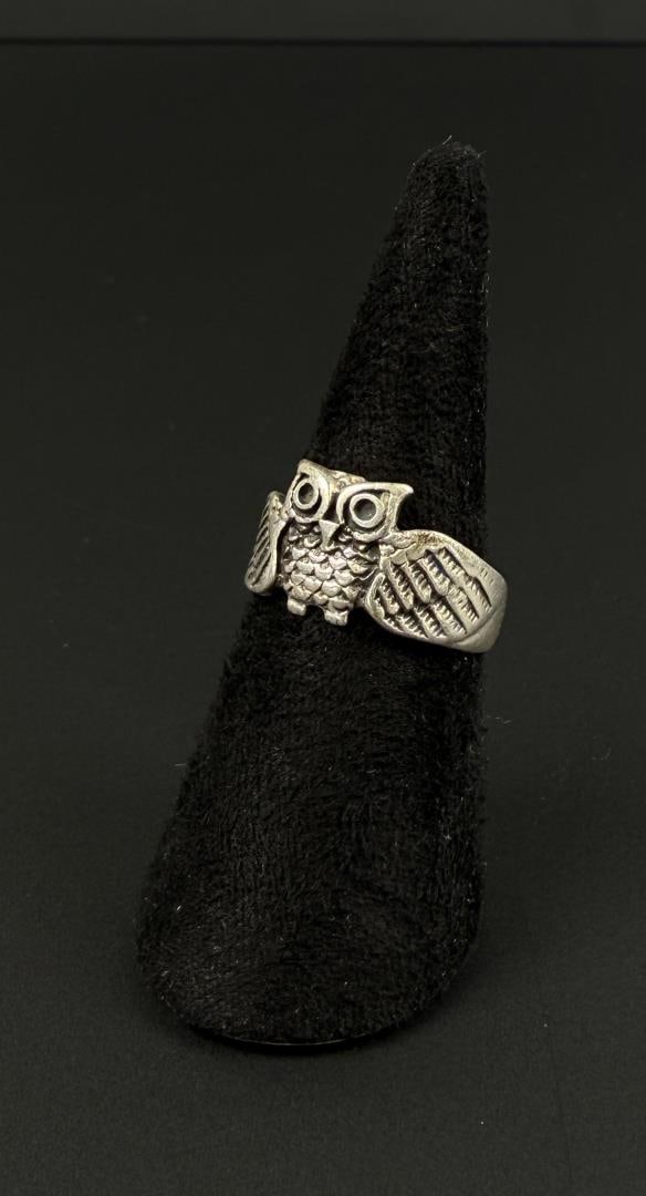 Sterling Silver Wise Owl Ring - 2